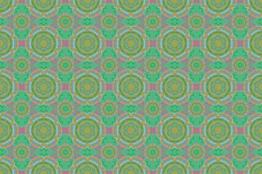 Raster kusursuz geometrik desenler. Retro dijital kağıt. Eski dokular. Kartlar, davetiyeler, yeşil ve pembe renkte web tasarımı için dekoratif arkaplan.