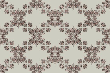 Kahverengi ve mavi kar taneleriyle, Doodle tarzında kusursuz bir Noel deseni. Kağıt ürünleri, ambalaj, tekstil.