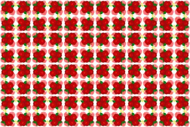 Kırmızı, beyaz ve pembe renkli moda baskı. Gül çiçekleri ve yapraklarla klasik tarzda zarif bir desen. Dekorasyon ya da tasarım için güzel desen. Gül ve yeşil yapraklı pürüzsüz desen.