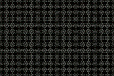 Raster illüstrasyonu. Tasarım, tekstil veya kumaş için pembemsi ve yeşil renklerde raster pürüzsüz desen.