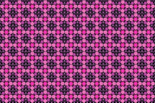 Stylish beautiful seamless pattern. Raster wallpaper design. Background in violet, black and pink colors for gift wrapping. Decoration fabric. Seamless pattern with cute flowers.