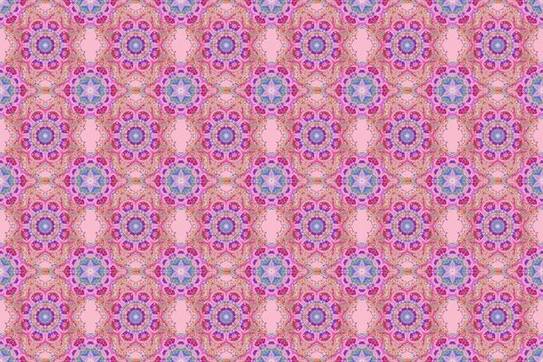 Traditional Raster Gothic Damask Background Violet Pink Seamless Background Flower — Stock Photo, Image