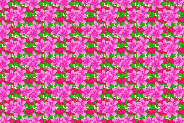 包装紙 グリーティングカードのために ラスターイラスト ベージュ地に抽象的なプルメリアの花の水彩ブーケとロマンチックなシームレスパターン — ストック写真