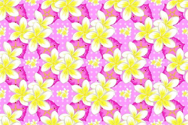 Textura Floral Dibujada Mano Flores Decorativas Variadas Raster Patrón Floral — Foto de Stock