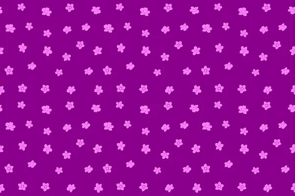 Handbemalte Ditsy Blumen Nahtlose Muster Hintergrund Mit Violetten Rosa Und — Stockfoto