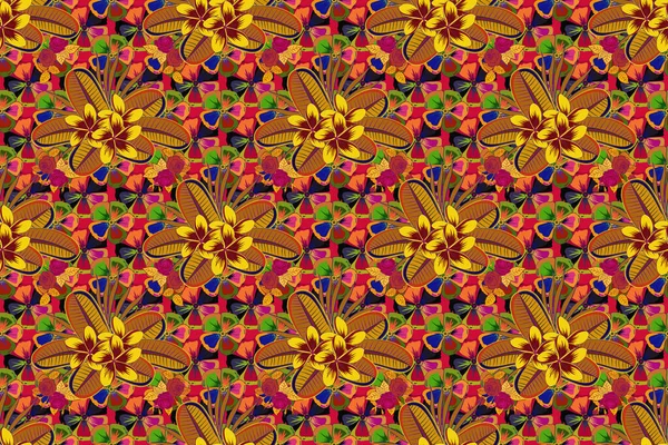 Ilusão Óptica Com Flores Plumeria Textura Sem Costura Ornamento Floral — Fotografia de Stock