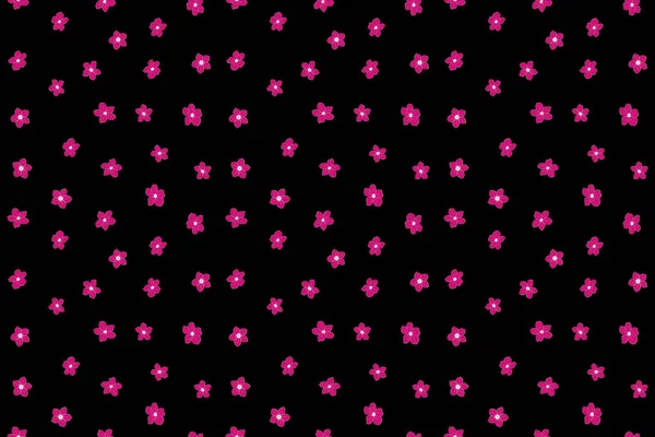 Patrón Sin Costura Miniprint Flores Colores Magenta Marrón Rosa Estilizada —  Fotos de Stock