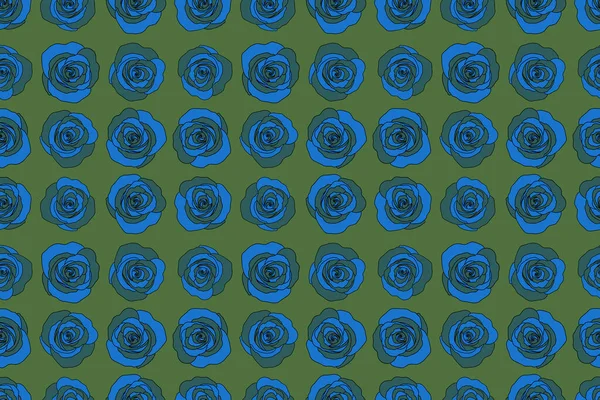 Jemné Barvy Ženský Vzor Bezešvé Vzor Modrými Zelenými Květy Akvarel — Stock fotografie