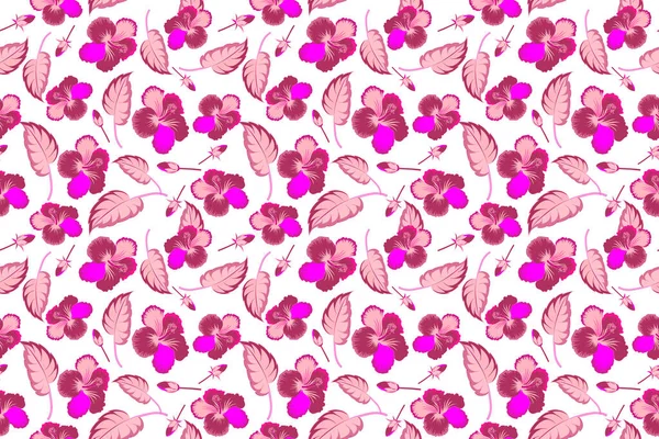 Muster Auf Weißem Hintergrund Rosa Und Magenta Farben Vintage Nahtlose — Stockfoto