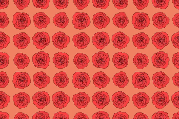 Rosa Och Röda Blomblad Närbilder Rosor Vacker Abstrakt Sömlös Mönster — Stockfoto