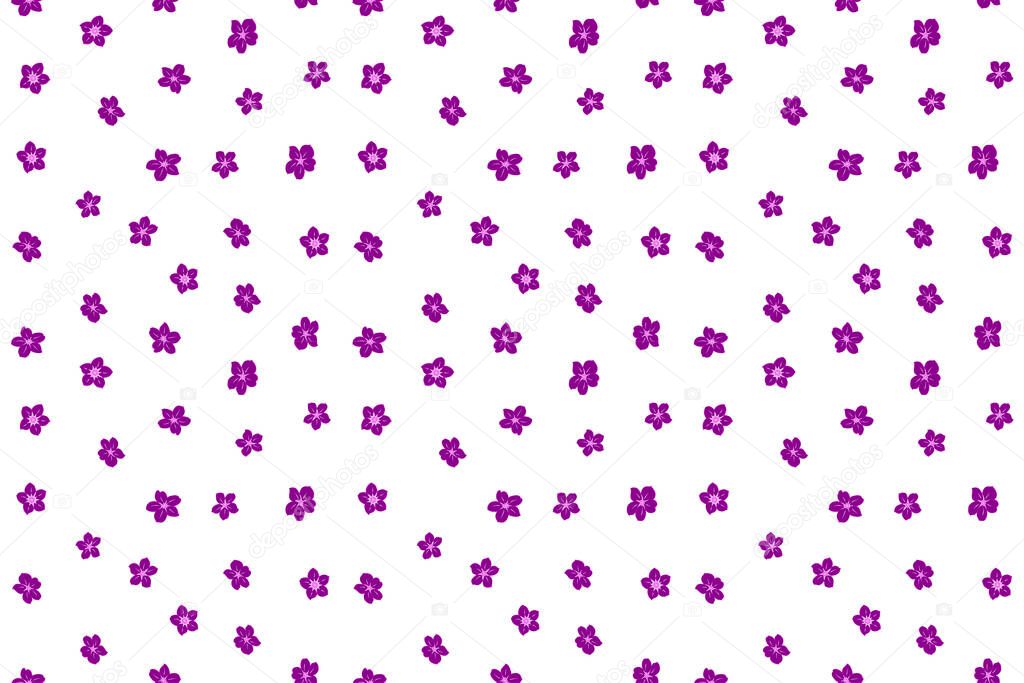 Stock abstract hand draw pattern with flowers in purple, pink and magenta colors. Oriental or arabic, russia art background. Seamless template for card or banner.