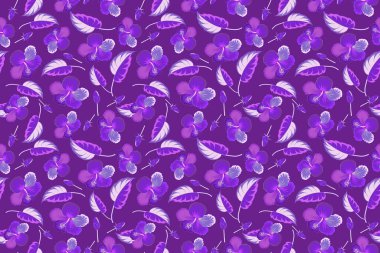 Aloha Hawai gömleği, pürüzsüz Hibiscus desenli mor, mor ve pembe renklerle.