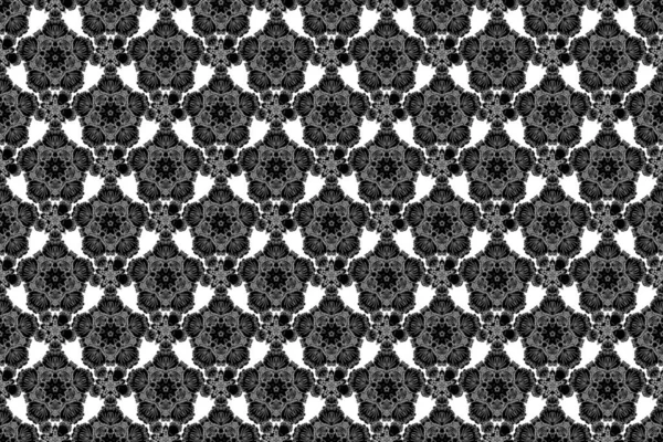 Бесшовный Рисунок Пестрым Орнаментом Черная Текстура Белом Фоне — стоковое фото
