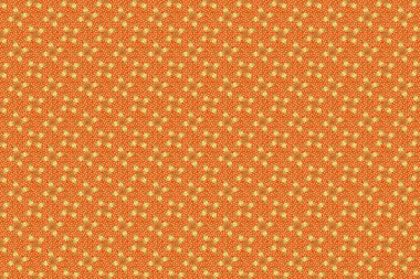 Raster eski Fas, Arap ve Türk süslemeleri. Turuncu arka planda kusursuz altın rengi desen.