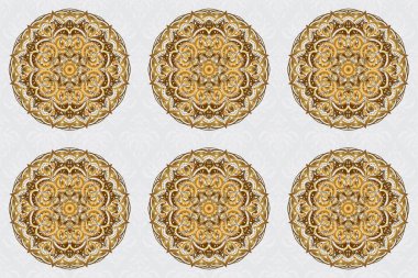 Raster Şirketi işareti, amblem, element. Basit geometrik mandala logosu. Butik, dükkan, iş yeri ve iç mekan için yumuşak, güzel dairesel logo. Soyut çiçekleri kuşatın.