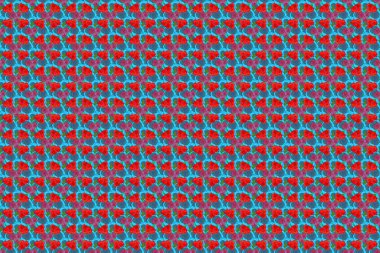 Kırmızı, mavi ve pembe renklerde, pürüzsüz gül deseni..