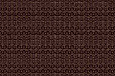 Siyah arka planda turuncu, yeşil ve mor renkte pürüzsüz desenler. Halılar, tekstil, duvar kağıtları ve herhangi bir yüzey için şablonlar. Doğulu, çiçekli bir süs.