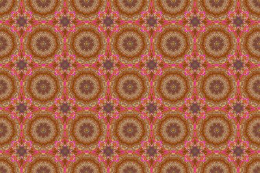 Renkli desenler, bej ve turuncu renkli antika süslemeler. Raster pürüzsüz arkaplan.