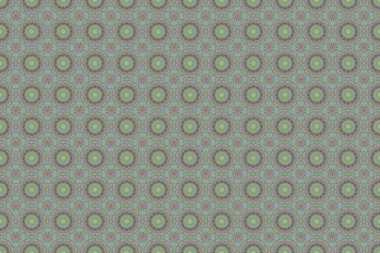 Barok damaske klasik yeşil, mavi ve pembe raster desensiz arka plan. Antik ortaçağ barok soyut çiçekleri ve süslemeleri olan duvar kağıdı. Barok biçiminde Damask deseni.