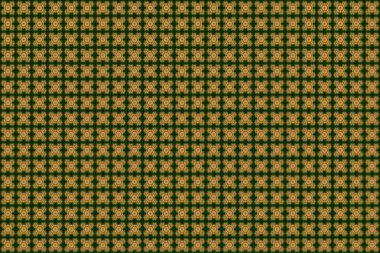 Yeşil ve altın rengi bir süs. Kusursuz desen.