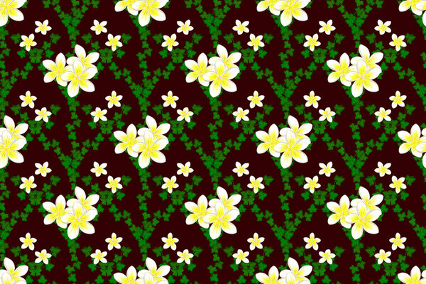 Современный разноцветный бесшовный рисунок на коричневом фоне. Цветочный отпечаток. Повторяющийся цветочный рисунок растрового оперения
.