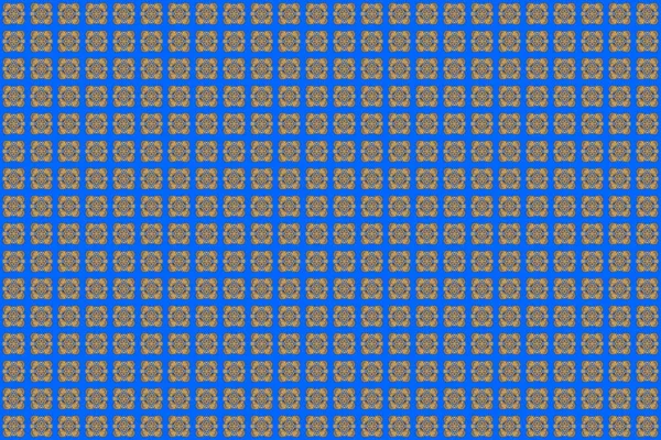 Синій Золотий Геометричний Растровий Безшовний Візерунок Абстрактний Фон — стокове фото