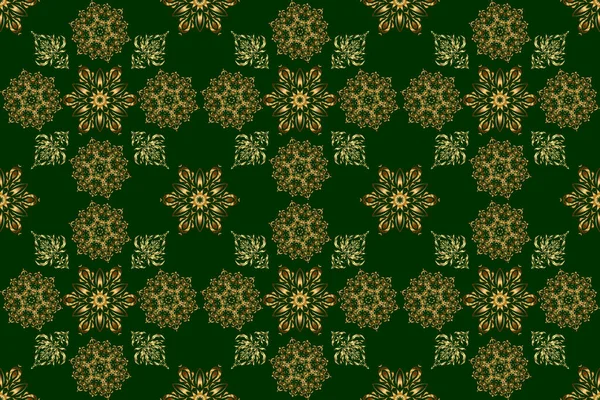 Rastrová Brilantní Krajka Stylizované Květiny Paisley Arabesques Orientálního Stylu Zeleném — Stock fotografie