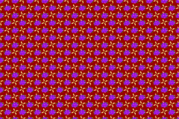 Schattig Bloemenpatroon Raster Bloemenprint Een Rode Achtergrond Aquarel Naadloos Patroon — Stockfoto