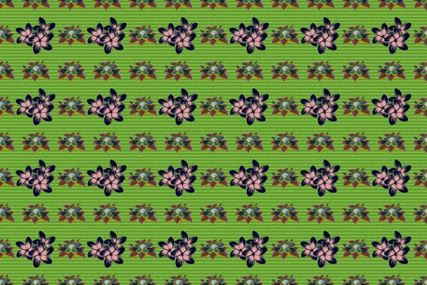 Seamless Floral Pattern Gray Green Pink Colors Motley Plumeria Flowers — Stock Photo, Image