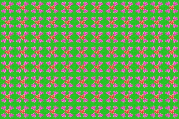可愛いチューリップの花のパターン 縞模様の背景に水彩シームレスパターン 緑の背景にラスターフラワープリント — ストック写真