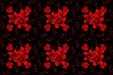 Güzel paçavra çiçeği arkaplanı. Plumeria çiçekleri siyah, kahverengi ve kırmızı renklerde pürüzsüz desen.