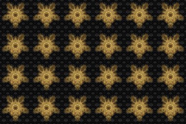 Stres önleyici terapi kalıbı. Raster, siyah arka planda Mandala 'yı özetliyor. Yoga logosu, meditasyon posterinin arka planı. Tasarım elementi. Dekoratif yuvarlak süs. Alışılmadık şekil oryantal çizgi.