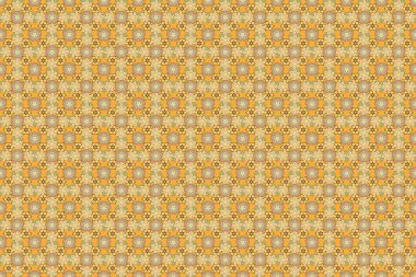 Gri, bej ve sarı renklerde küçük bir çiçek. Küçük bir çiçekte hoş, pürüzsüz bir desen. Raster küçük çiçekler. Moda baskıları için zarif bir şablon.