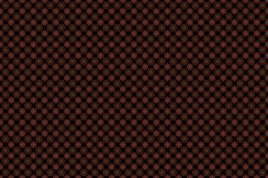 Süslü sınır. Kusursuz kumaş deseni, klasik duvar kağıdı, siyah arka planda turuncu. Raster pürüzsüz desen.