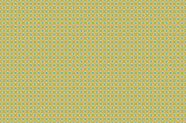 Yeşil, sarı ve mavi süslemeli soyut raster desenli. Karmaşık süslemeli klasik tasarım.