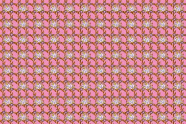 Kahverengi ve turuncu renklerde kusursuz çiçek deseni. Raster illüstrasyonu.