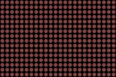 Yeşil ve kırmızı renklerde soyut Mandala kabilesi. Raster illüstrasyonu. El yapımı etnik doku, hayal gücünün uçuşu..