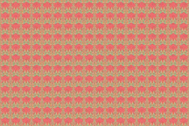 Tekstil baskısı, baskı ya da kumaş için doğu süsü. İslami raster tasarımı. Yeşil ve pembe renklerde kusursuz desen.