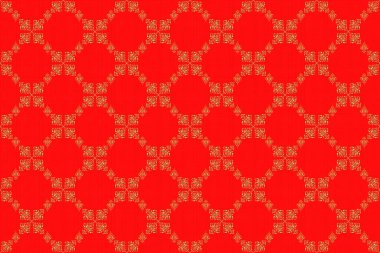 Basit bir tasarım ile duyuru kartı. Klasik dantel damaske desenli kusursuz örnek davet. Laconic düğün kartı, kırmızı arka planda altın sarısı süslerle süslenmiş..