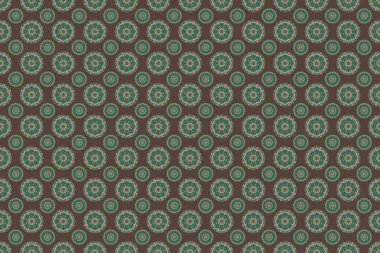 Raster tasarım için kusursuz elementler. İslami kart geçmişi. Doğu tarzında çok renkli ızgara. Kahverengi arka planda doğu çok renkli.