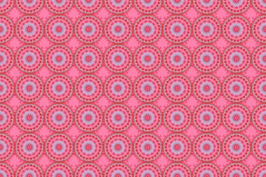 Raster kusursuz bir geçmişi var. Çok renkli dekorasyonlar. Pembe bir arka planda yıldız deseni, çok renkli eski bir süs. Lüks renkli, yıldızlı, pürüzsüz bir desen..