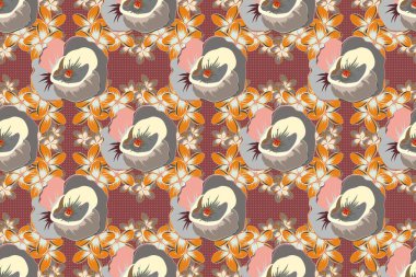 Renksiz çiçeksiz raster deseni.