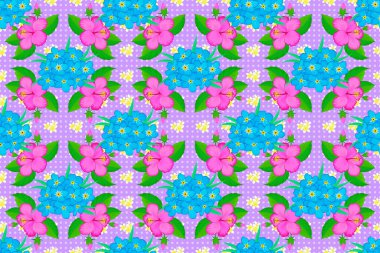 Güzel suluboya çiçekler, parlak resimler çiçek desenleri. Menekşe arkaplanda pürüzsüz bir desen.