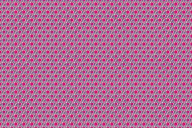 Mavi ve pembe renkli biçimlendirilmiş çiçeklerle kusursuz çiçek deseni. Raster illüstrasyonu.