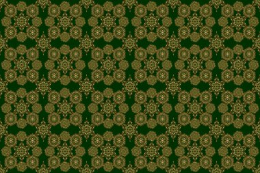 Kusursuz üçgen pullu, lüks altın desenli. Yaratıcılığın için altın elementlerle dolu yeşil bir zemin..