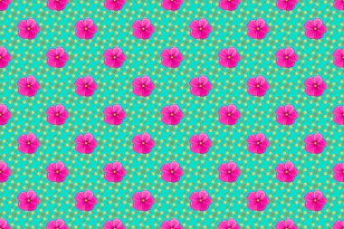 Çiçeklerin eflatun, pembe ve mavi renklerdeki kusursuz dokusu. İç tasarım, baskı, web ve tekstil tasarımı için iyi bir tasarım. Kozmos çiçekleri ile optik yanılsama.