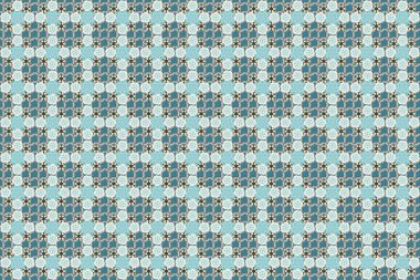 Viktorya dönemi tarzında kusursuz desen. Lüks çerçeveler ve dekorasyon. Vignette ve sınırlar veya tasarım şablonu için Raster yeşil, mavi ve gri elementler.