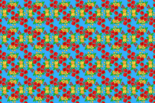 Vintage Veelkleurige Bloemen Raster Bruiloft Uitnodiging Met Abstracte Klaprozen Bladeren — Stockfoto