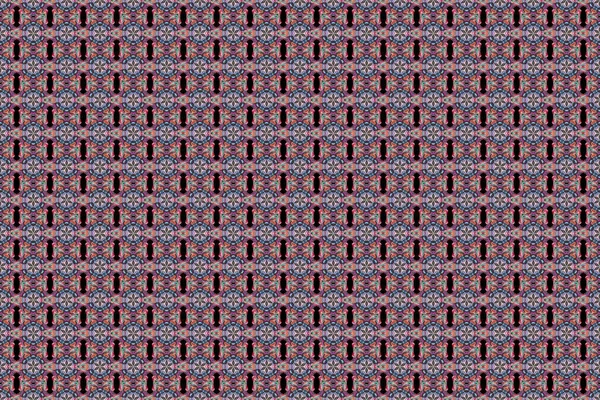 Květinový Vzor Tapety Barokní Bezešvé Rastrové Pozadí Modré Růžové Černém — Stock fotografie