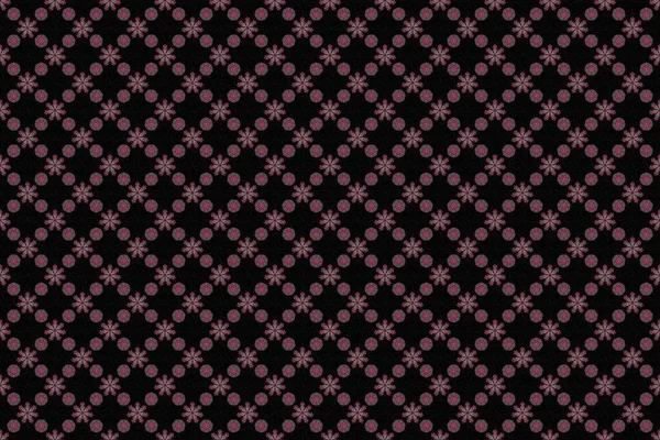 Bezešvé Vzor Černém Pozadí Růžovou Fialovou Fialovou Vinobraní Ornament — Stock fotografie